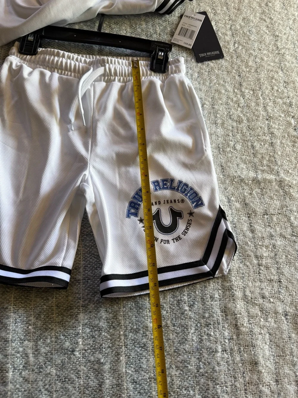 True Religion Boys L7 White Blue Casual Tank Set Basketball